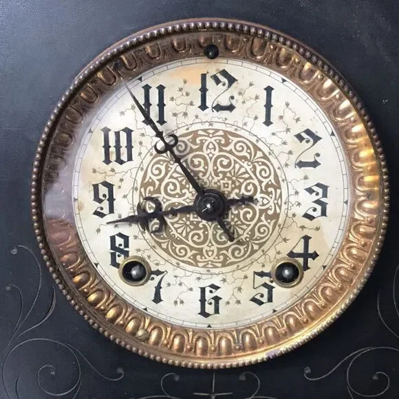 ANTIQUE MANTEL CLOCK-WM L GILBERT-MAJESTIC CLOCK-WINSTED,CONN.-PAT.1881 - Picture 4 of 13